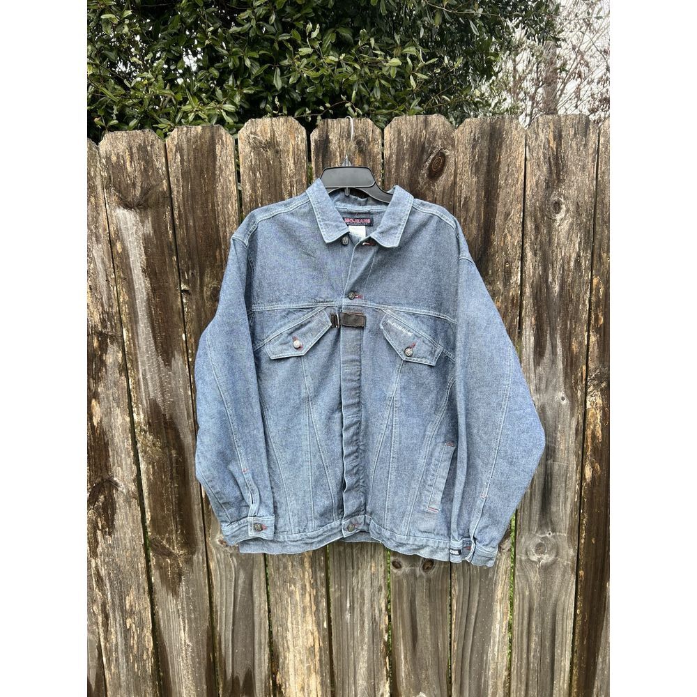 Vintage MoJeans Denim Jacket Mens Sz L Denim Hip Hop Maurice Malone Street 90s